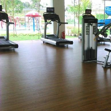 地多寶地板，正接受健身房接受“鍛煉”